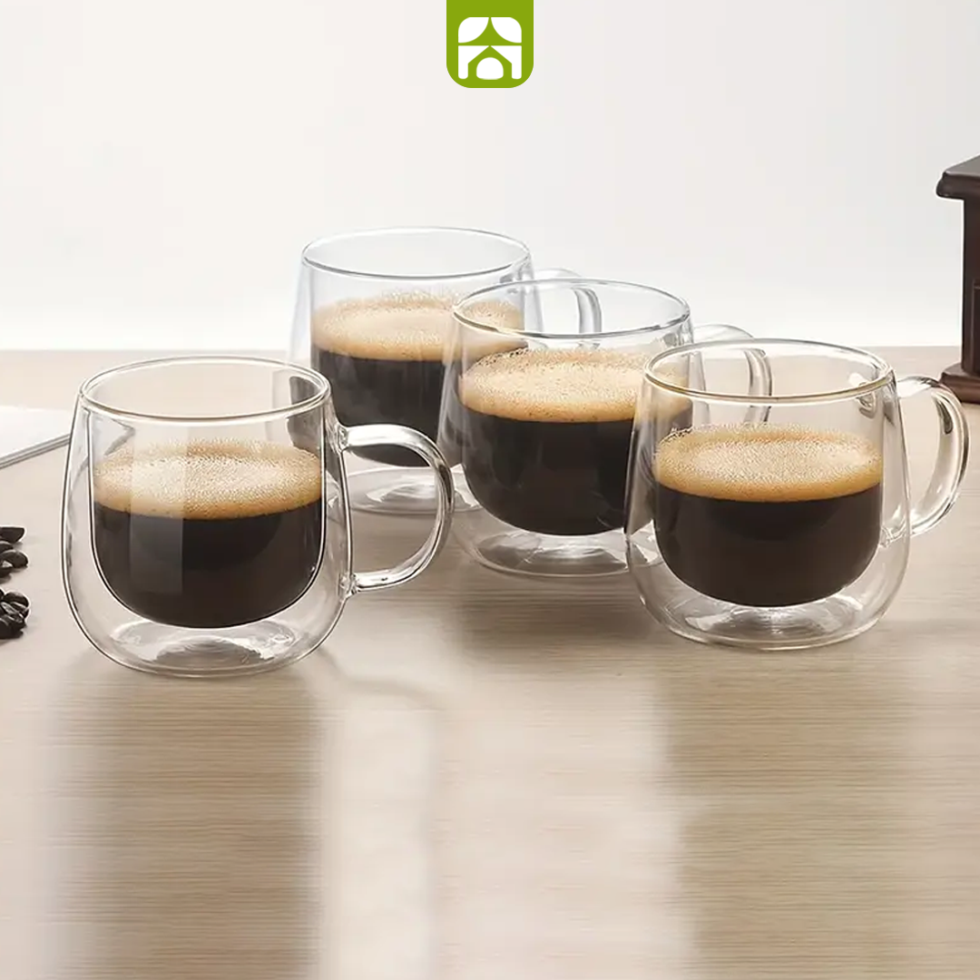 Combo Chaleira Elétrica Café & Chá - Turbo Inox Mondial + 4 Xícaras Vidro Duplo de Brinde